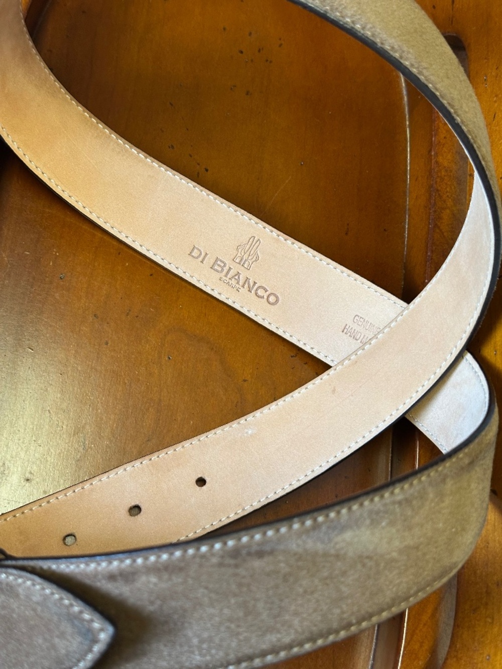 Di Bianco Farro Italian Suede Belt Mens SZ 36 - Picture 8 of 14
